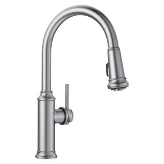 Blanco 442500 Empressa High Arc Pull-Down Dual-Spray Kitchen Faucet - PVD Steel