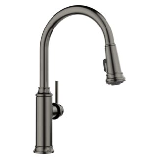 Blanco 443262 Empressa High Arc Pull-Down Dual-Spray Kitchen Faucet - Satin Dark Steel