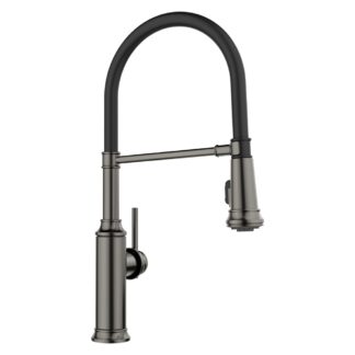 Blanco 443264 Empressa Semi-Pro Pull-Down Dual-Spray Kitchen Faucet - Satin Dark Steel