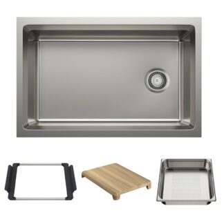 Blanco 403872 Inteos 30" Single Bowl Reversible Undermount Workstation Kitchen Sink - Stainless Steel