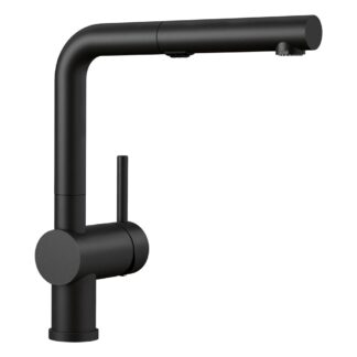 Blanco 526374 Linus Low Arc Pull-Out Dual-Spray Kitchen Faucet - Coal Black