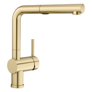 Blanco 526686 Linus Low Arc Pull-Out Dual-Spray Kitchen Faucet - Satin Gold