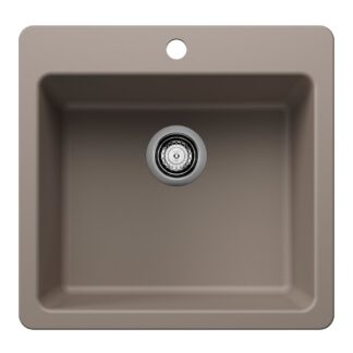Blanco 403662 Liven SILGRANIT 21" Single Bowl Dual Mount Kitchen Sink - Truffle