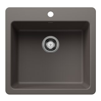 Blanco 403664 Liven SILGRANIT 21" Single Bowl Dual Mount Kitchen Sink - Volcano Gray