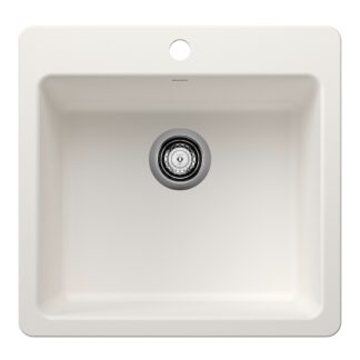 Blanco 403661 Liven SILGRANIT 21" Single Bowl Dual Mount Kitchen Sink - White