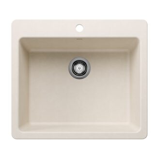 Blanco 403657 Liven SILGRANIT 25" Single Bowl Dual Mount Kitchen Sink - Soft White