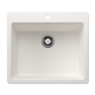 Blanco 403653 Liven SILGRANIT 25" Single Bowl Dual Mount Kitchen Sink - White
