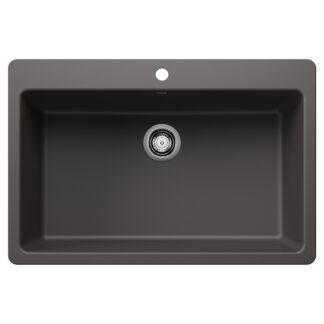 Blanco 403599 Liven SILGRANIT 33" Super Single Dual Mount Kitchen Sink - Cinder