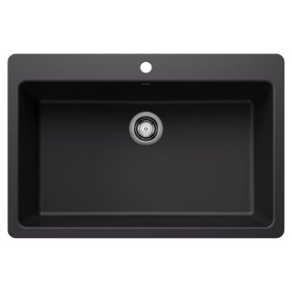 Blanco 403597 Liven SILGRANIT 33" Super Single Dual Mount Kitchen Sink - Coal Black