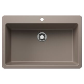 Blanco 403630 Liven SILGRANIT 33" Super Single Dual Mount Kitchen Sink - Truffle