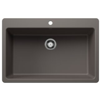 Blanco 403632 Liven SILGRANIT 33" Super Single Dual Mount Kitchen Sink - Volcano Gray