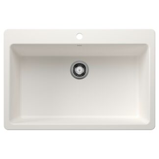 Blanco 403628 Liven SILGRANIT 33" Super Single Dual Mount Kitchen Sink - White