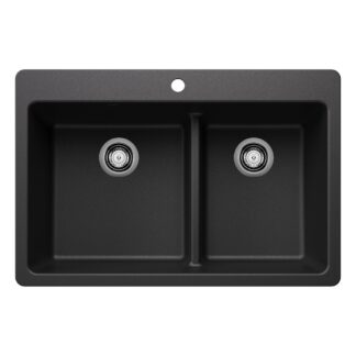 Blanco 403643 Liven SILGRANIT 33" 60/40 Double Bowl Dual Mount Kitchen Sink with Low Divide - Anthracite