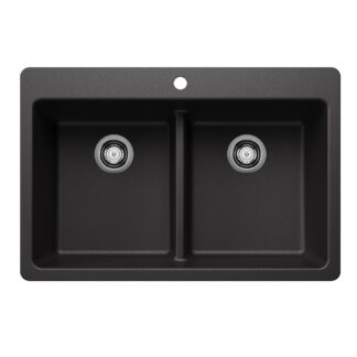 Blanco 403635 Liven SILGRANIT 33" 50/50 Double Bowl Dual Mount Kitchen Sink with Low Divide - Anthracite