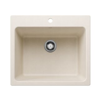 Blanco 402874 Liven SILGRANIT 25" Single Bowl Dual Mount Laundry Sink - Soft White