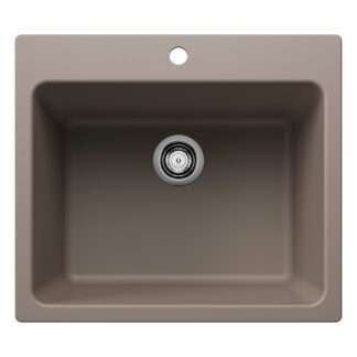 Blanco 401907 Liven SILGRANIT 25" Single Bowl Dual Mount Laundry Sink - Truffle