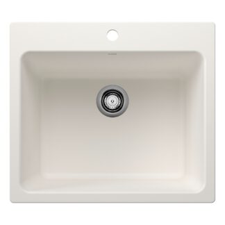 Blanco 401908 Liven SILGRANIT 25" Single Bowl Dual Mount Laundry Sink - White