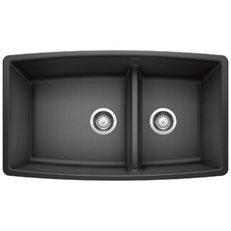 Blanco 401185 Performa SILGRANIT 33" 60/40 Double Bowl Undermount Kitchen Sink with Low Divide - Anthracite