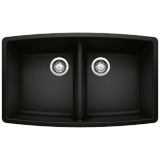 Blanco 402662 Performa SILGRANIT 33" 50/50 Double Bowl Undermount Kitchen Sink - Coal Black