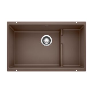 Blanco 401446 Precis Cascade SILGRANIT 29" Single Bowl Undermount Kitchen Sink with Colander - Café