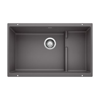 Blanco 401447 Precis Cascade SILGRANIT 29" Single Bowl Undermount Kitchen Sink with Colander - Cinder