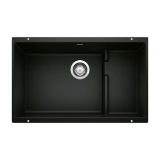 Blanco 402659 Precis Cascade SILGRANIT 29" Single Bowl Undermount Kitchen Sink with Colander - Coal Black