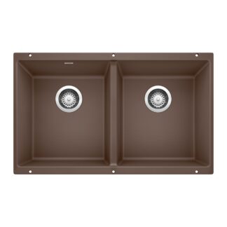 Blanco 400581 Precis SILGRANIT 29" 50/50 Double Bowl Undermount Kitchen Sink - Café