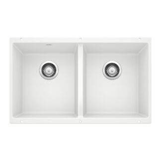 Blanco 401705 Precis SILGRANIT 29" 50/50 Double Bowl Undermount Kitchen Sink - White