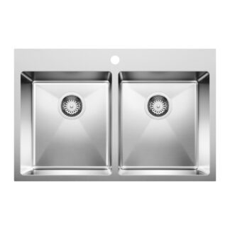 Blanco 402611 Quatrus R15 31" 50/50 Double Bowl Dual Mount Kitchen Sink - Stainless Steel