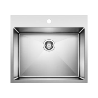 Blanco 401802 Quatrus R15 25" Single Bowl Dual Mount Laundry Sink - Stainless Steel