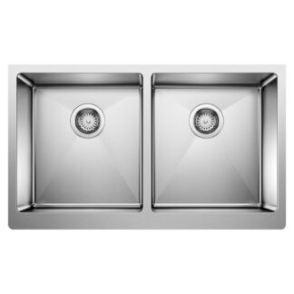 Blanco 401867 Quatrus R15 32" 50/50 Double Bowl Apron-Front Farmhouse Sink - Stainless Steel