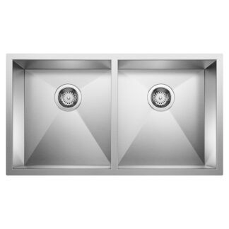 Blanco 401247 Quatrus R0 32" 50/50 Double Bowl Undermount Kitchen Sink - Stainless Steel