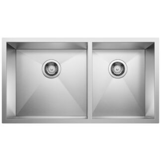 Blanco 400470 Radius R10 33" 60/40 Double Bowl Undermount Kitchen Sink - Stainless Steel