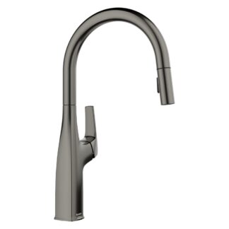 Blanco 443267 Rivana High Arc Pull-Down Dual-Spray Kitchen Faucet - Satin Dark Steel