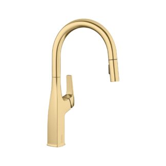 Blanco 442985 Rivana High-Arc Pull-Down Dual-Spray Kitchen Faucet - Satin Gold