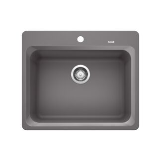 Blanco 401401 Vision SILGRANIT 25" Single Bowl Dual Mount Kitchen Sink - Cinder