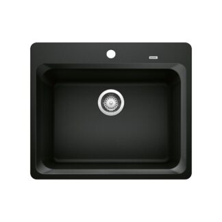 Blanco 402633 Vision SILGRANIT 25" Single Bowl Dual Mount Kitchen Sink - Coal Black