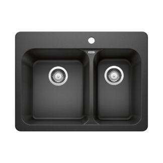Blanco 401126 Vision SILGRANIT 27.5" 70/30 Double Bowl Dual Mount Kitchen Sink - Anthracite