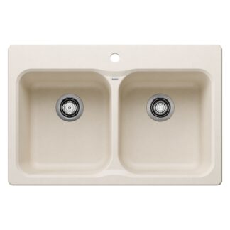 Blanco 402899 Vision SILGRANIT 31.5" 50/50 Double Bowl Dual Mount Kitchen Sink - Soft White