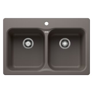 Blanco 402942 Vision SILGRANIT 31.5" 50/50 Double Bowl Dual Mount Kitchen Sink - Volcano Gray