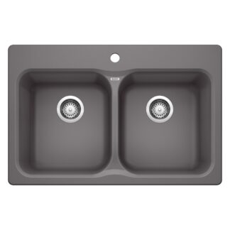Blanco 401399 Vision SILGRANIT 31.5" 50/50 Double Bowl Dual Mount Kitchen Sink - Cinder