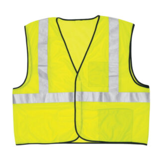Safety Works CVCL2MLXL Hook & Loop Polyester Safety Vest, XL - Lime/Yellow