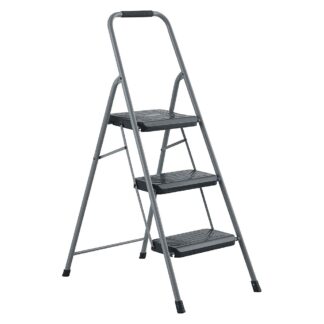 Louisville Ladders L-4360-03 3-Step Aluminum Step Stool - Grey