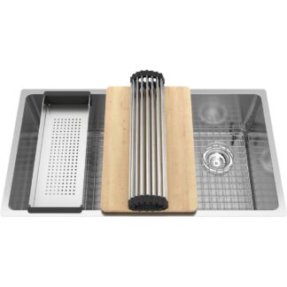 Kindred BSU1832-9OW-WKC Brookmore Work Station Sink - Stainless Steel