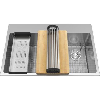 Kindred BSL2233-9-1OW-WKC Brookmore Work Station Sink - Stainless Steel