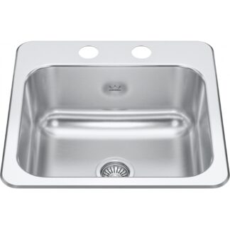 Kindred CSLA1515-6-2CBN Creemore Topmount/Drop-In Sink - Stainless Steel