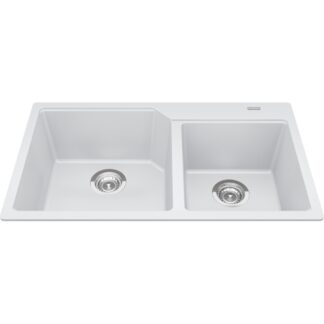 Kindred MGCM2034-9PWT Urban Granite Topmount/Drop-In Sink - Polar White