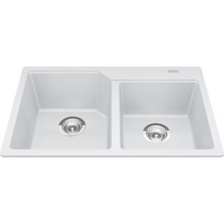 Kindred MGCM2031-9PWT Urban Granite Topmount/Drop-In Sink - Polar White