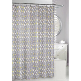 Moda at Home 204179 180cm x 180cm Greystone Shower Curtain - Grey & Yellow
