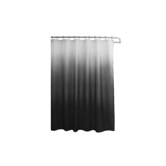 Moda at Home 205822 180cm x 180cm Ombre Line Fabric Shower Curtain - Black & Grey